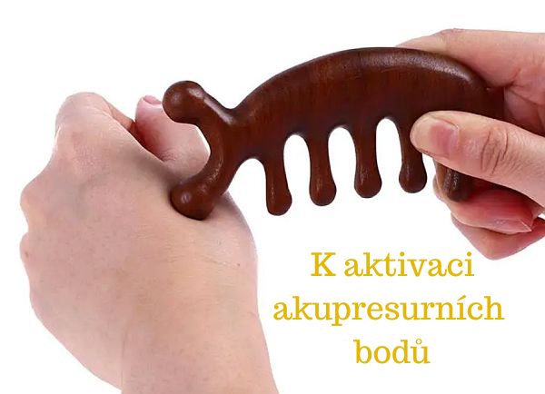 Dřevěný masážní hřebeny akupresurní